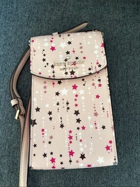 kate spade Beige Star-Print Crossbody Phone Bag